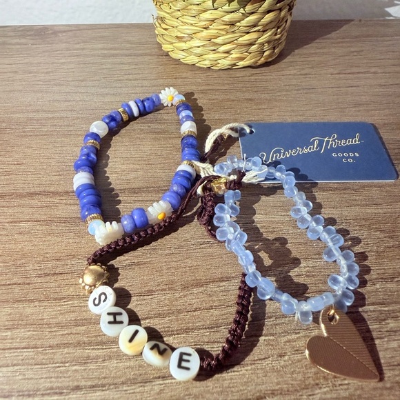 Universal Thread Blue and Gold Bracelet Set - Picture 3 of 4